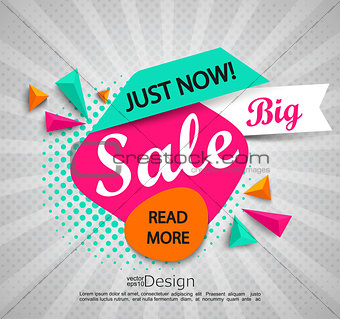 Big sale - banner with halftone background.