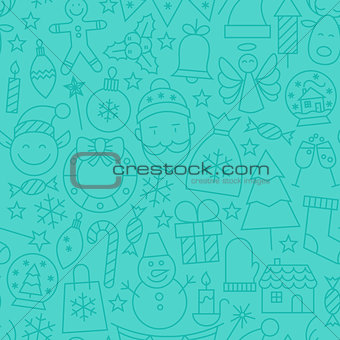 Line New Year Tile Blue Pattern