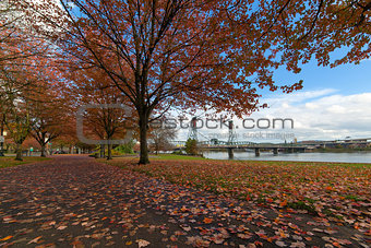 Portland Oregon Waterfron Park in Autumn
