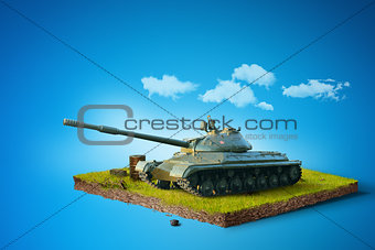 Battle Tank on a square piece of ground