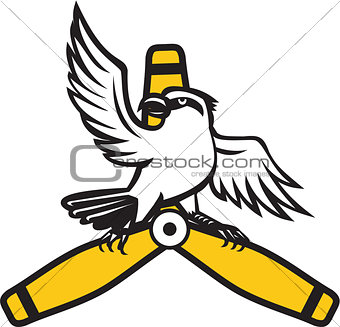 Shrike Perching Propeller Blade Retro