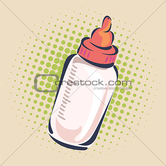 Bottle of infant formula. Vector illustration.
