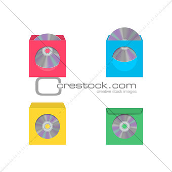 Envelopes for CD with window, vector illustration.