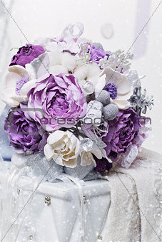 Beautiful purple bridal bouquet