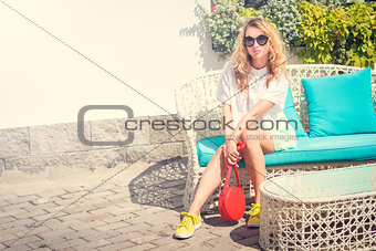 Young Trendy Fashion Woman Outdoors