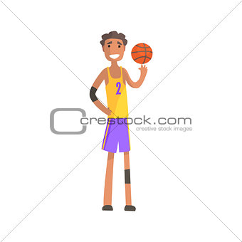 Basketball Player Turning Ball On A Finger Action Sticker