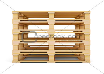 Wooden pallets. Isolated on white