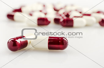 Dark Red Medical Capsules