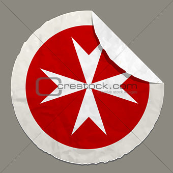 Malta army flag on a paper label