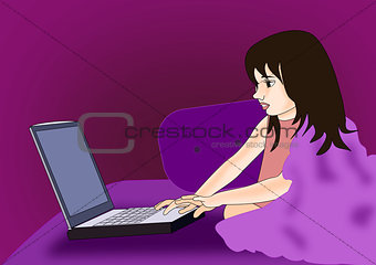 Girl with Computer.