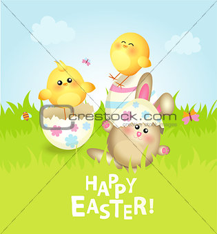 Happy Easter greeting card.