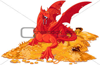 Magic Dragon on the Pile of Gold