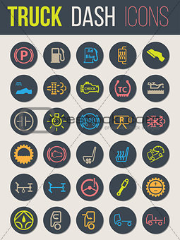 Truck dashboard icon set