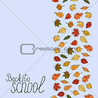 abstract vector doodle autumn leaves background - back to school