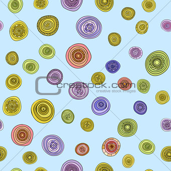 abstract vector vintage colored circles seamless pattern