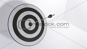 3d rendering arrows and bullseye
