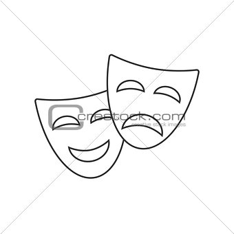 Theatrical masks line icon