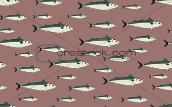 Seamless pattern mackerel fish
