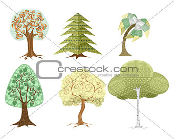 Six trees set