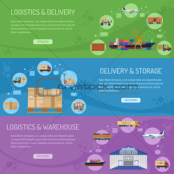 Logistics delivery and storage Banners