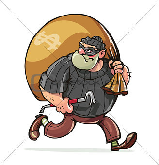 Bandit with jimmy carry sack money vector