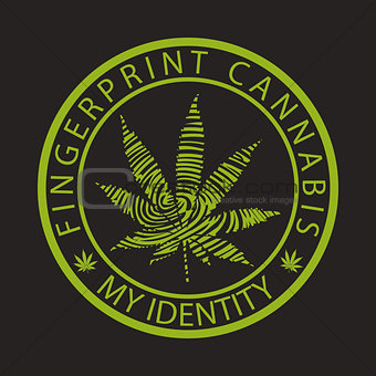 Fingerprint cannabis-marijuana