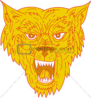 Angry Wolf Head Mono Line