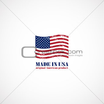 Grunge made in USA stamp with flag