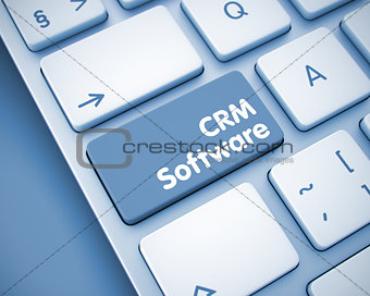 CRM Software - Message on the  Keyboard Key. 3D.