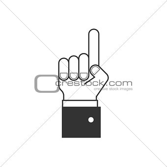 Hand pointing up icon