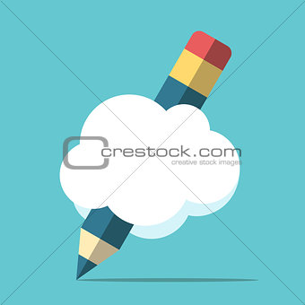 Pencil with cloud