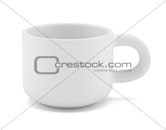 Tea cup isolated on white front view