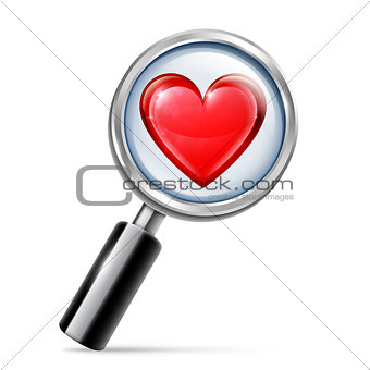 Magnifying Glass and Heart