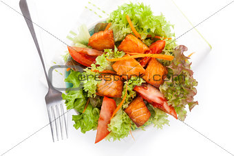 Fresh salmon vegetable salad.