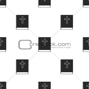 Religion Icon with Bible Seamless Pattern