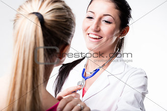 doctor friendly laughing with patient