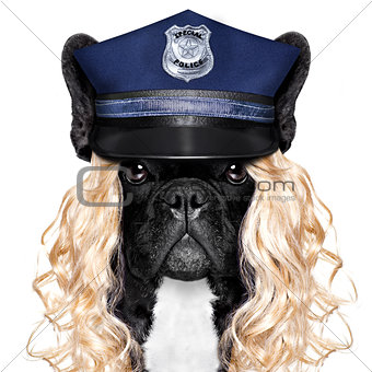 policeman or policewoman with dog 