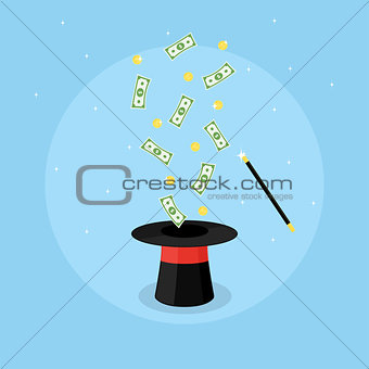 magic hat and money