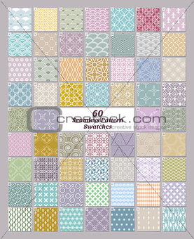Set of 60 seamless patterns swatches