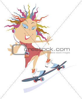 Skateboarding girl