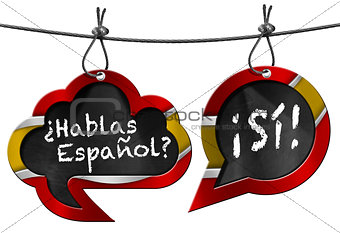 Hablas Espanol - Two Speech Bubbles