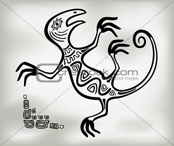 Ornament fun ornament lizards in tribal style. EPS10 vector illustration