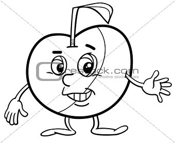apple character coloring page