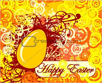Happy Easter greeting card with egg