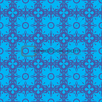Decorative Retro Blue Seamless Pattern