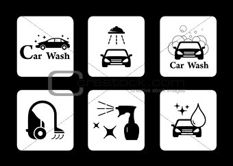 clean icon car wash symbol set