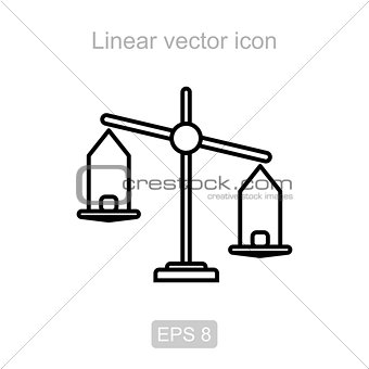 Libra Linear vector icon.