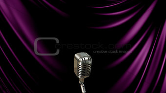 3D Illustration Abstract Background with Microphone