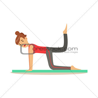 Woman Training Breech Muscles , Member Of The Fitness Club Working Out And Exercising In Trendy Sportswear