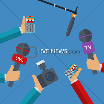 Vector illustration of live news